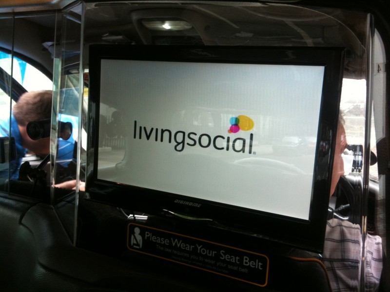 Credits   Living Social Taxi Photos   LCD Screen fitted in the Taxi