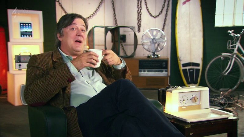Gallery   Stephen Fry's 100 Greatest Gadgets   Stephen Fry with our Goblin Teasmade