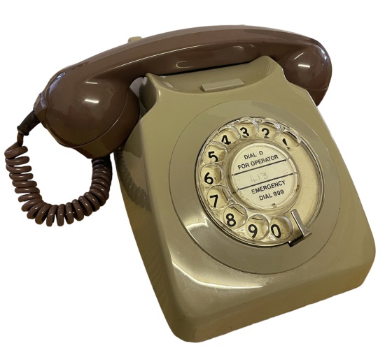 GPO Rotary Dial Telephone (Two-Tone Grey/Brown)