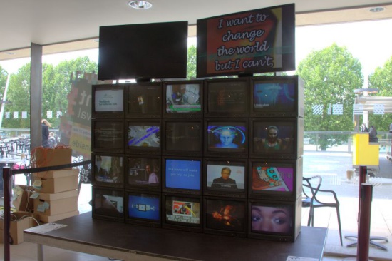 Image of Monitor Wall - CRT TV Screen Installation