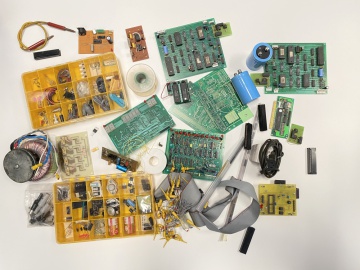 Image of Box of 80s Electronics and Parts
