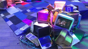 Additional Image of Retro TV and Computer Art Installation