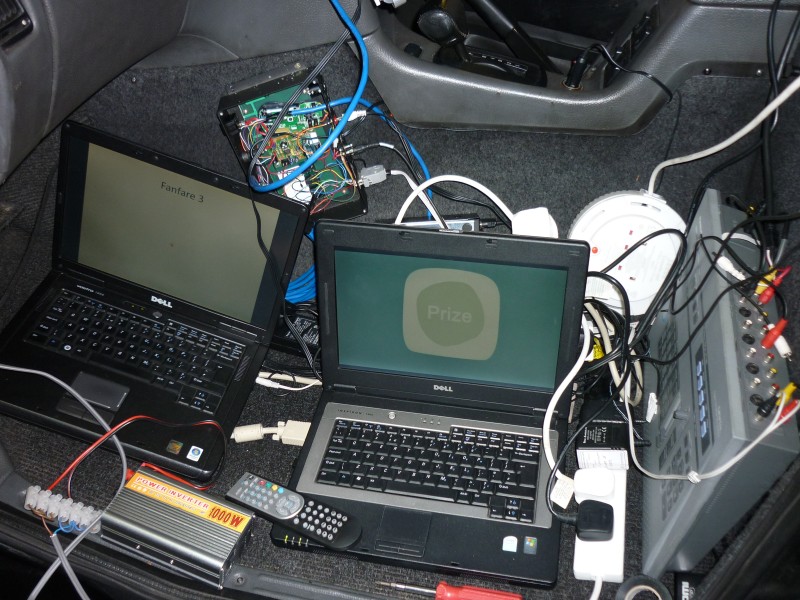 Laptops in the cab