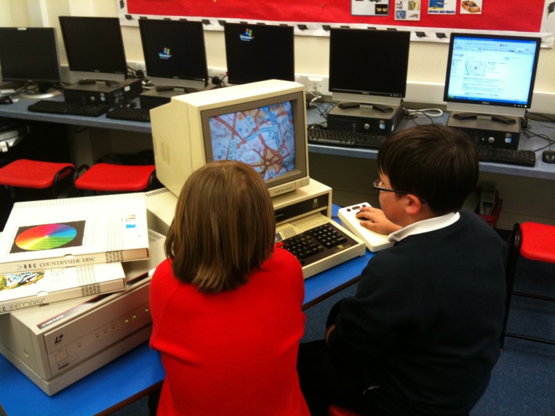 Kids using our BBC Domesday System
