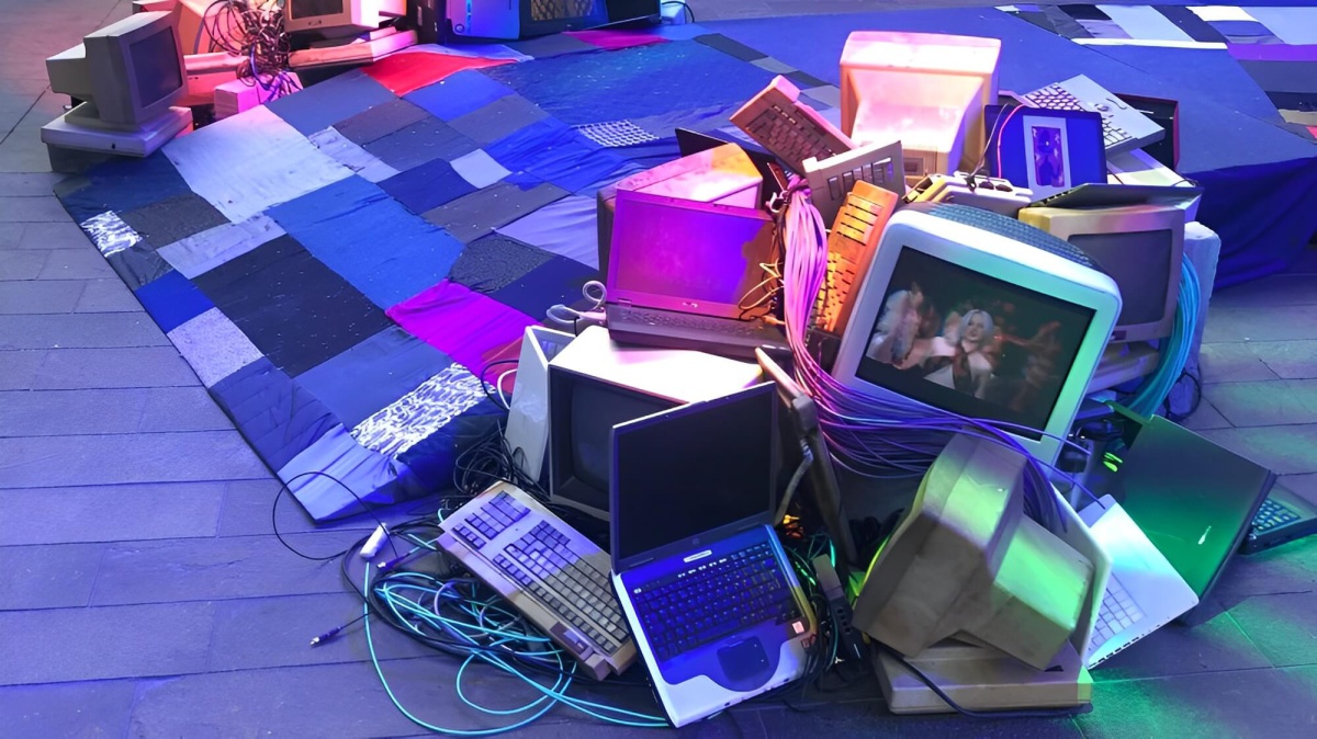 Retro TV and Computer Art Installation