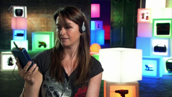 Suzi Perry with our Sony Walkman