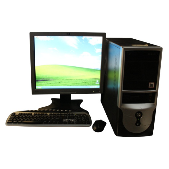 Microsoft XP Large Black and Silver PC Setup