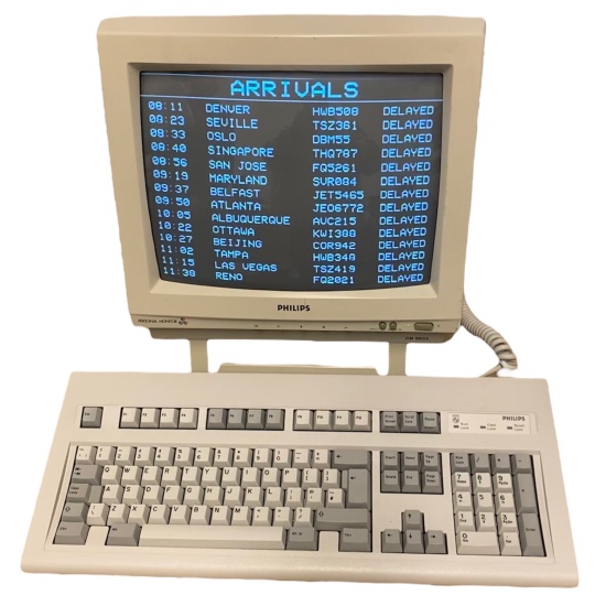 Philips Beige Computer Screen and Keyboard
