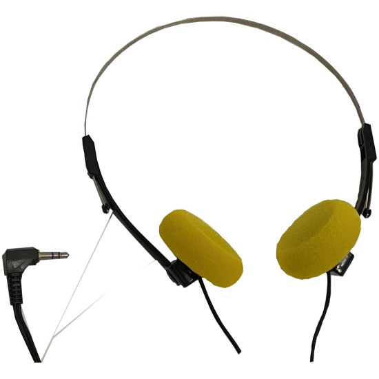 80s Yellow Foam Personal Stereo Headphones