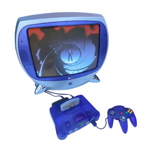 Set: Blue Nintendo N64 & Matching LG NETEE TV