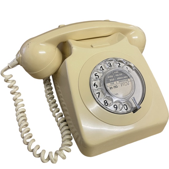 Message Playing Rotary Dial Telephone (Ivory)