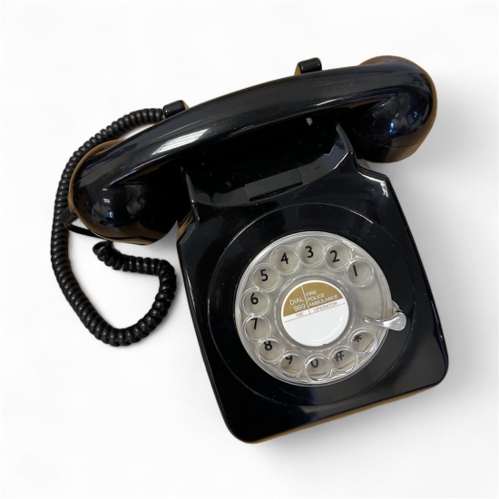 Message Playing Rotary Dial Telephone (Black)
