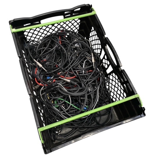 Crate of Studio Jack Cables