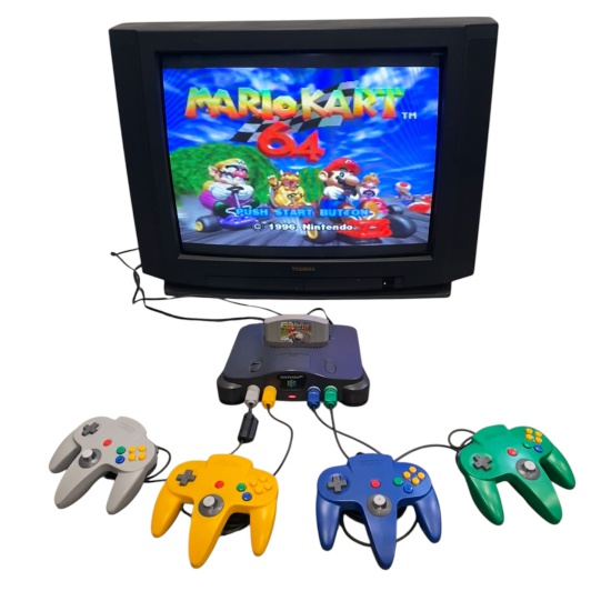 Set: 4 Player Nintendo N64 with 28