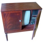 Picture of Vintage Technology Prop Store   Vintage Television Props   Dynatron CTV 62 - Wooden Television with Doors