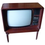 Image of Vintage Technology Prop Store   Vintage Television Props   Dynatron CTV 62 - Wooden Television with Doors