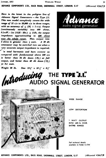 Picture of Vintage Technology Prop Store   Tools & Test Equipment   Signal Generator - Advance J-I/A Mod 1