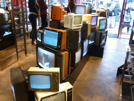 Pure Energy - Credits   Kurt Geiger - Vintage TV Stack Art Installation