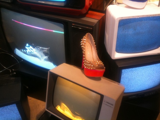 Additional Picture of Credits   Kurt Geiger - Vintage TV Stack Art Installation