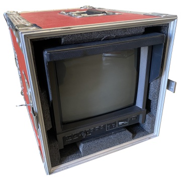 Image of Vintage Technology Prop Store   Vintage Television Props   Flightcased Monitors Stack of 4 - MF 