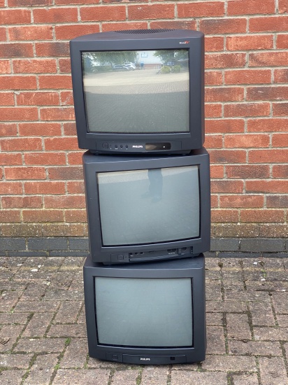 Picture of TV and Monitor Stacks   Vintage TV Stacks   Philip - Stack of 3 Vintage Televisions