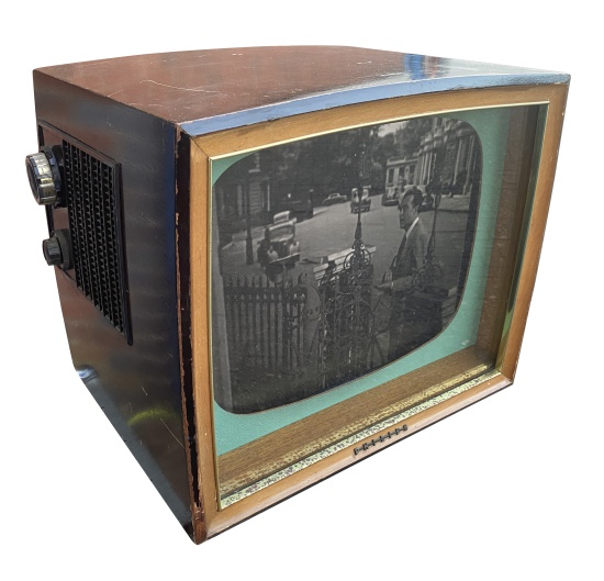 Picture of Vintage Technology Prop Store   Camera Friendly Screens   50's Philips Wooden TV with LCD Screen (Camera Friendly)