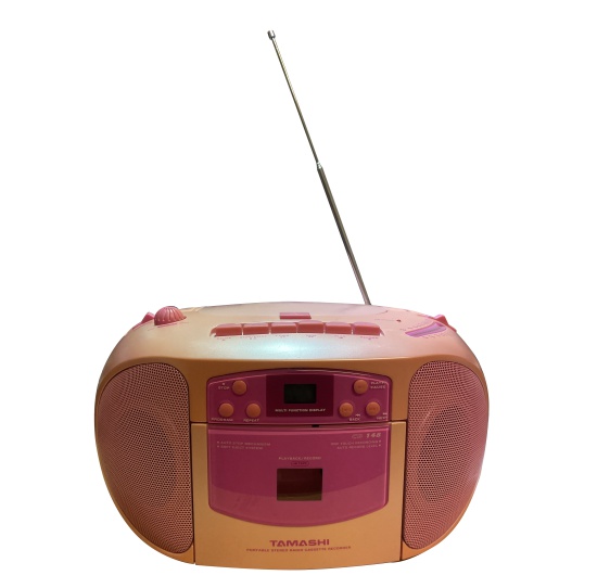 Picture of Vintage Technology Prop Store   Hi-Fi Props   Pink Tamashi Portable Stereo / Radio