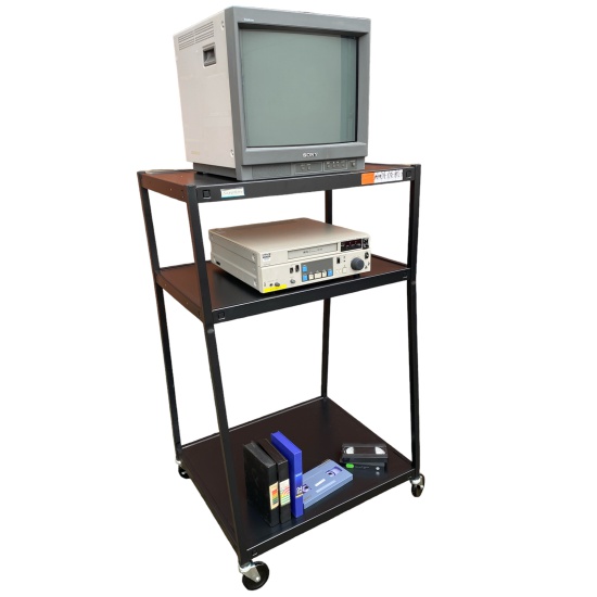 Picture of Vintage Technology Prop Store   Stands and Cases   Black TV stand / Trolley