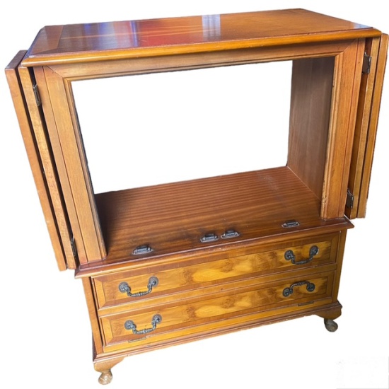 Picture of Vintage Technology Prop Store   Vintage Television Props   80s Wooden TV Cabinet