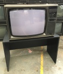 Image of Vintage Technology Prop Store   Vintage Television Props   Mitsubishi Colour Wooden Case TV Receiver